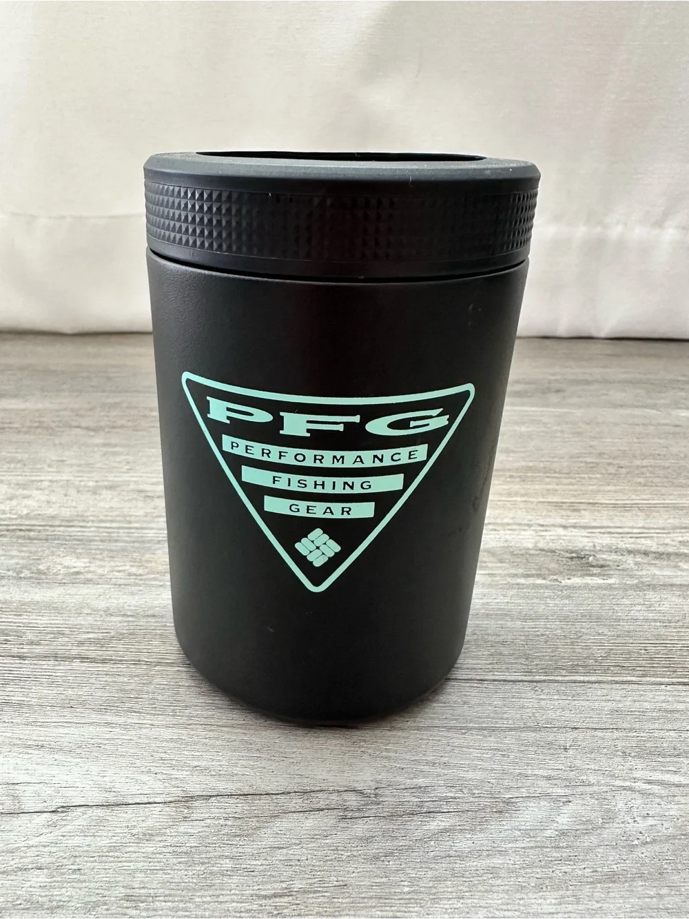 Columbia Black Can Cooler with Mint Logo